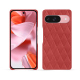 Coque cuir Google Pixel 9 - Cerise vintage - Couture ( Pantone #a6302e ) 