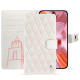Funda de piel para cartera Google Pixel 9 - Blanc escumo - Couture ( Pantone #D6D6D1 )