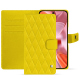 Étui portefeuille cuir Google Pixel 9 - Jaune fluo - Couture ( Pantone #c9ff57 ) 
