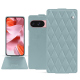 Google Pixel 9 leather case - Bleu ciel - Couture ( Nappa - Pantone #abcae9 ) 