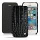 Custodia in pelle Apple iPhone SE - Crocodile nero