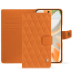Custodia in pelle Google Pixel 9 Pro - Orange - Couture ( Nappa - Pantone #ff9351 ) 