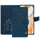 Google Pixel 9 Pro leather wallet case - Blu mediterran - Couture ( Pantone #0E3043 )