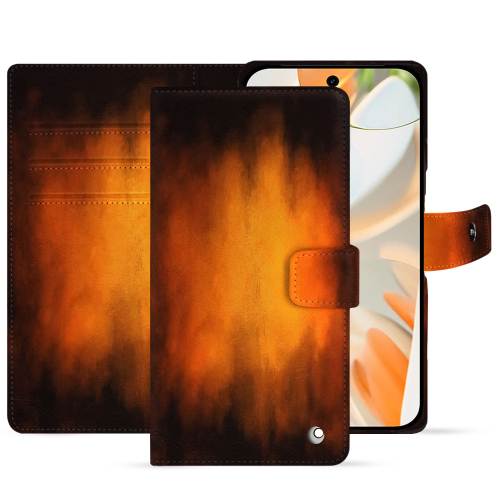 Étui Portefeuille Luxe en Cuir pour Google Pixel 9 Pro | Noreve - Protection Haut de GammeFauve Patine