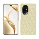 Coque cuir Honor 200 Pro - Ivoire - Couture ( Pantone #d6d6c6 ) 