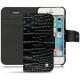 Housse cuir Apple iPhone SE - Crocodile nero