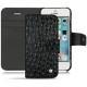 Apple iPhone SE leather case - Autruche nero