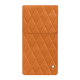 Samsung Galaxy Z Fold6 leather pouch with flap - Mandarine vintage - Couture ( Pantone #d47231 ) 