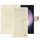 Custodia in pelle Samsung Galaxy S24 Ultra - Crocodile milk ( Pantone #d6d2c4 ) 