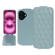 Apple iPhone 16 Plus leather case - Bleu ciel - Couture ( Nappa - Pantone #abcae9 ) 