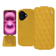 Apple iPhone 16 Plus leather case - Jaune soulèu - Couture ( Pantone #F3B934 )