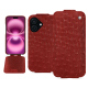 Housse cuir Apple iPhone 16 Plus - Autruche ciliegia ( Pantone #a4343a ) 