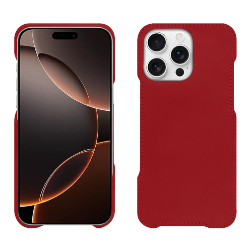 Coque luxe Apple iPhone 16 Pro | Élégance et SingularitéRouge ( Nappa - Pantone #d50032 ) 