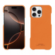 Coque cuir Apple iPhone 16 Pro - Orange PU ( Pantone #ff9351 )