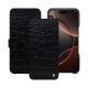 Capa em pele Apple iPhone 16 Pro - Crocodile nero ( Noir / Black) 
