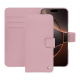 Étui portefeuille cuir Apple iPhone 16 Pro - Rose ( Nappa - Pantone #efbae1 ) 
