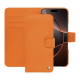 Capa de couro para carteira Apple iPhone 16 Pro - Orange ( Nappa - Pantone #ff9351 ) 