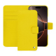 Apple iPhone 16 Pro leather wallet case - Jaune fluo ( Pantone #c9ff57 ) 