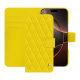 Custodia in pelle Apple iPhone 16 Pro - Jaune fluo - Couture ( Pantone #c9ff57 ) 