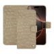 Étui portefeuille cuir Apple iPhone 16 Pro - Autruche desert ( Pantone #A39382 ) 