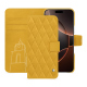 Apple iPhone 16 Pro leather wallet case - Jaune soulèu - Couture ( Pantone #F3B934 )
