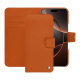 Apple iPhone 16 Pro leather wallet case - Orange vibrant ( Pantone #e36b39 ) 