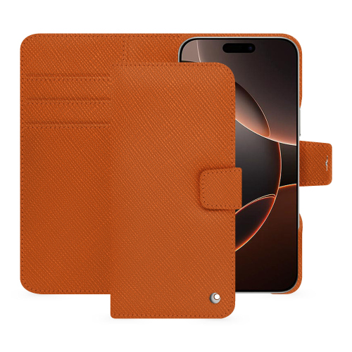 Apple iPhone 16 Pro Wallet Case | Luxus und EinzigartigkeitOrange vibrant ( Pantone #e36b39 ) 