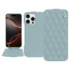 Lederschutzhülle Apple iPhone 16 Pro - Bleu ciel - Couture ( Nappa - Pantone #abcae9 ) 