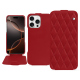 Capa em pele Apple iPhone 16 Pro - Rouge - Couture ( Nappa - Pantone #d50032 ) 