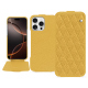 Housse cuir Apple iPhone 16 Pro - Mimosa - Couture ( Pantone #b39437 ) 