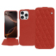 Capa em pele Apple iPhone 16 Pro - Papaye - Couture ( Pantone #b54317 ) 