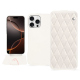 Apple iPhone 16 Pro leather case - Blanc escumo - Couture ( Pantone #D6D6D1 )
