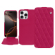 Funda de piel Apple iPhone 16 Pro - Rose fluo - Couture ( Pantone #ff16b4 ) 