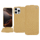 Housse cuir Apple iPhone 16 Pro - Serpent sabbia ( Pantone #D2BA92 )