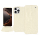 Housse cuir Apple iPhone 16 Pro - Crocodile milk ( Pantone #d6d2c4 ) 