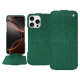 Apple iPhone 16 Pro leather case - Crocodile pino ( Pantone #173F35 ) 
