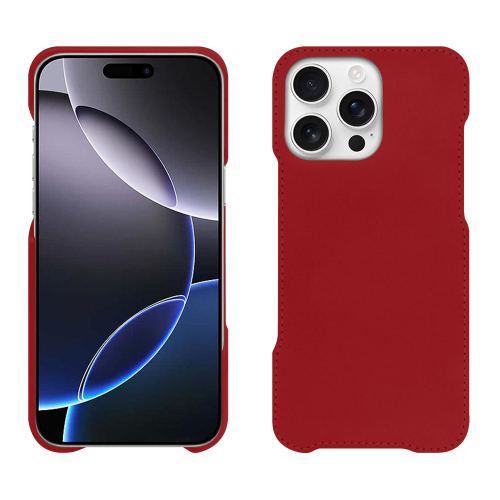 Luxus-Rückschale aus Leder iPhone 16 Pro Max - Noreve : Hochwertiger Schutz und EleganzRouge ( Nappa - Pantone #d50032 ) 