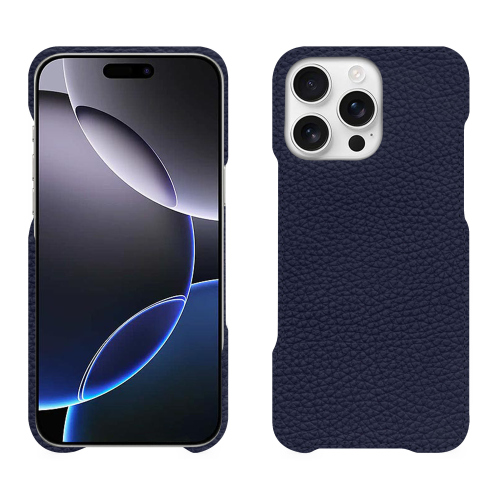 Coque arrière luxe cuir iPhone 16 Pro Max - Noreve : Protection haut de gamme et éléganceCobalt ( Pantone #2b253f ) 
