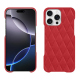 Coque cuir Apple iPhone 16 Pro Max - Rouge troupelenc - Couture ( Pantone #AB191A )