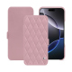 Housse cuir Apple iPhone 16 Pro Max - Rose - Couture ( Nappa - Pantone #efbae1 ) 