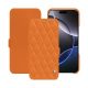 Housse cuir Apple iPhone 16 Pro Max - Orange - Couture ( Nappa - Pantone #ff9351 ) 