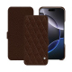 Custodia in pelle Apple iPhone 16 Pro Max - Châtaigne - Couture ( Pantone #1b1107 ) 