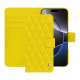 Capa de couro para carteira Apple iPhone 16 Pro Max - Jaune fluo - Couture ( Pantone #c9ff57 ) 