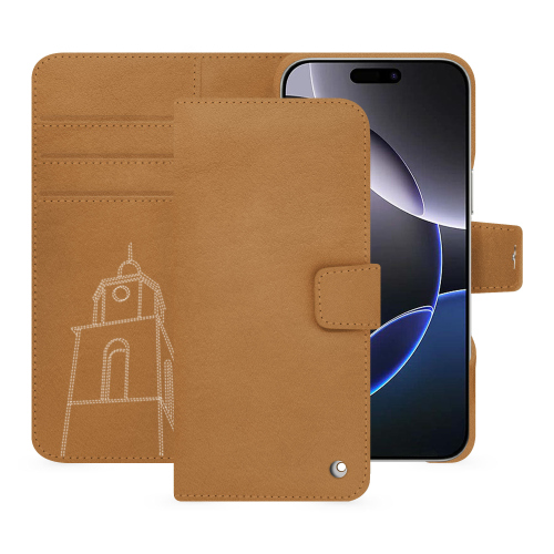 Étui Portefeuille Luxe iPhone 16 Pro Max | Haute CoutureCastan esparciate ( Pantone #824F2A )