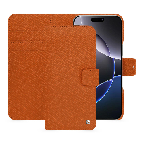 Luxury Wallet Case iPhone 16 Pro Max | Haute CoutureOrange vibrant ( Pantone #e36b39 ) 