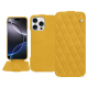 Apple iPhone 16 Pro Max leather case - Jaune soulèu - Couture ( Pantone #F3B934 )