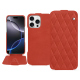 Apple iPhone 16 Pro Max leather case - Arange clouquié - Couture ( Pantone #D33108 )