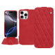 가죽 커버 Apple iPhone 16 Pro Max - Rouge troupelenc - Couture ( Pantone #AB191A )