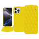 Lederschutzhülle Apple iPhone 16 Pro Max - Jaune fluo - Couture ( Pantone #c9ff57 ) 