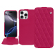 Custodia in pelle Apple iPhone 16 Pro Max - Rose fluo - Couture ( Pantone #ff16b4 ) 